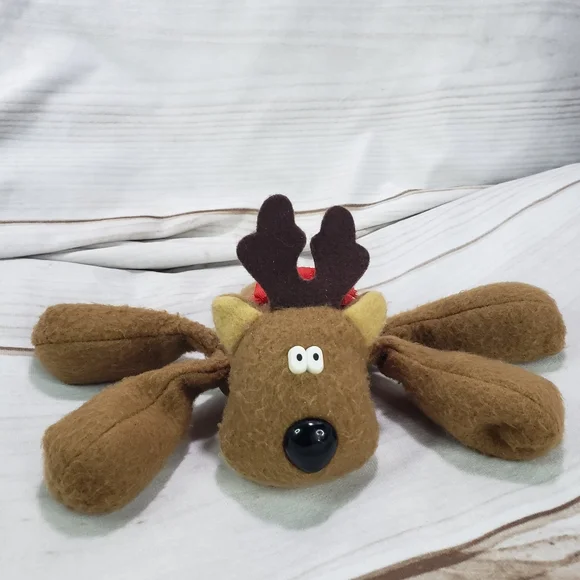 🌞SOLD🌞 Hallmark Rodney Reindeer Mini Plush Toy Red Bow Felt Body 5 Inch 1979 - Picture 9 of 9
